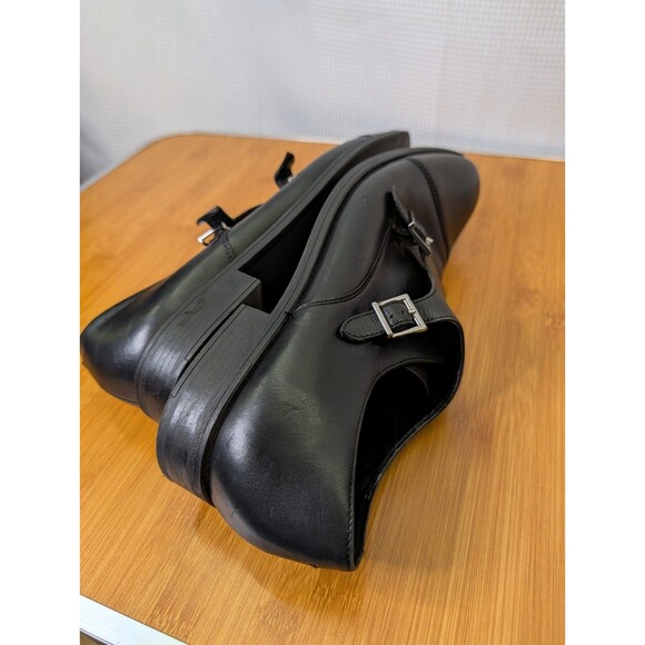 Zara Man Men's Double Monk Strap Dress Shoes Black Leather EU 43 US 10 (O02) - Picture 8 of 9